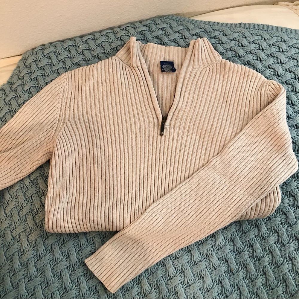Cream Half-Zip Sweater
